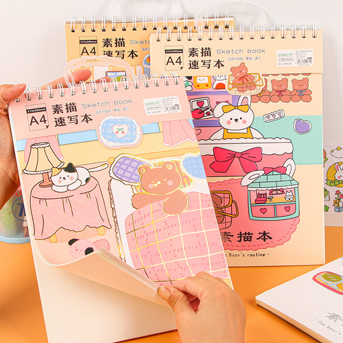 A4 sketchbook thickened student art blank picture book hand-painted colored lead drawing paper painting adult children sketch paper