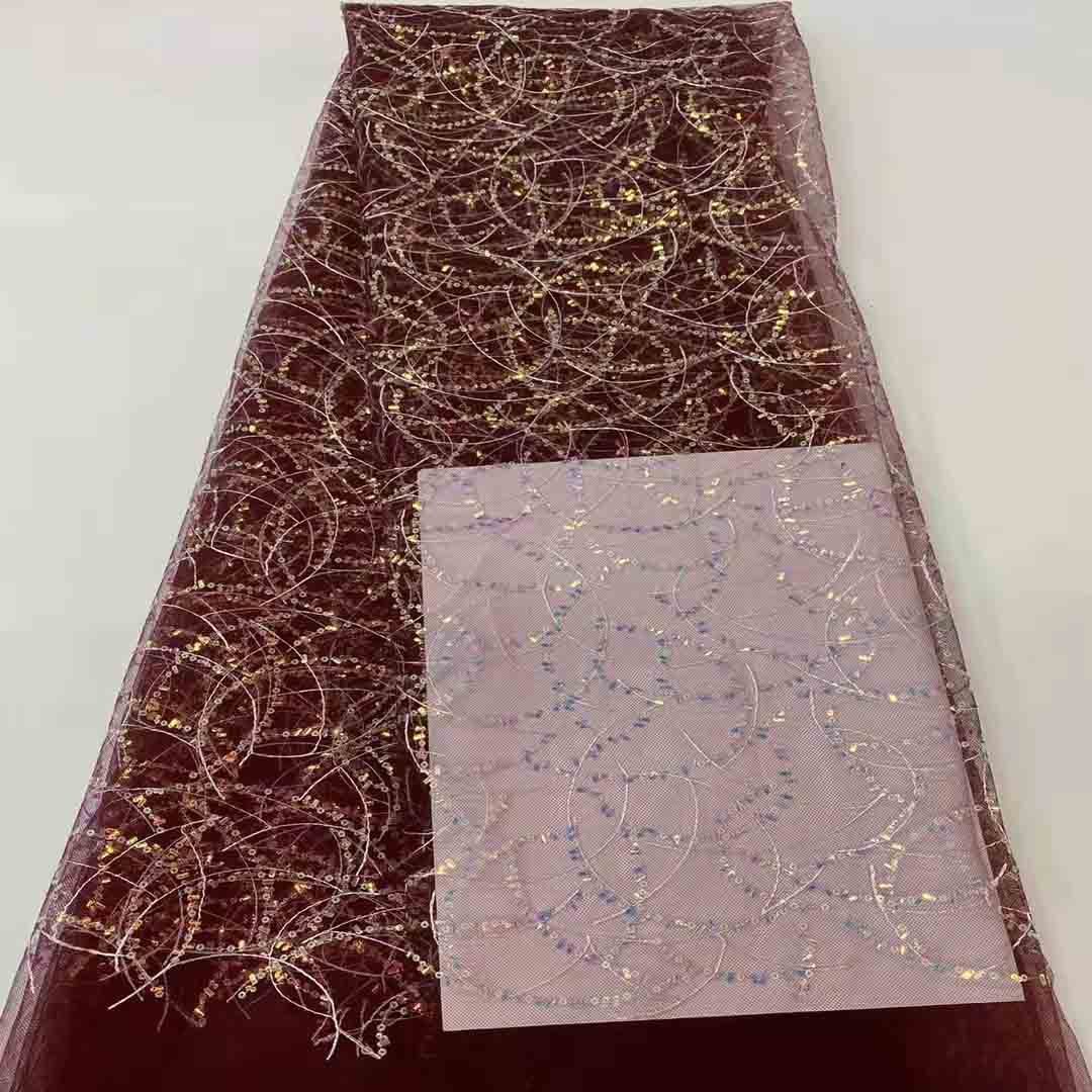 Comercio exterior nuevo lentejuelas de poliéster bordado de tela de encaje vestido de novia vestido de escenario cheongsam bordado de tela JX1831 image 1