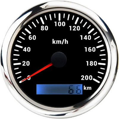 Car Pulse Speedometer 85mm automobile instrument - silver-edge-black-bottom-200kmh