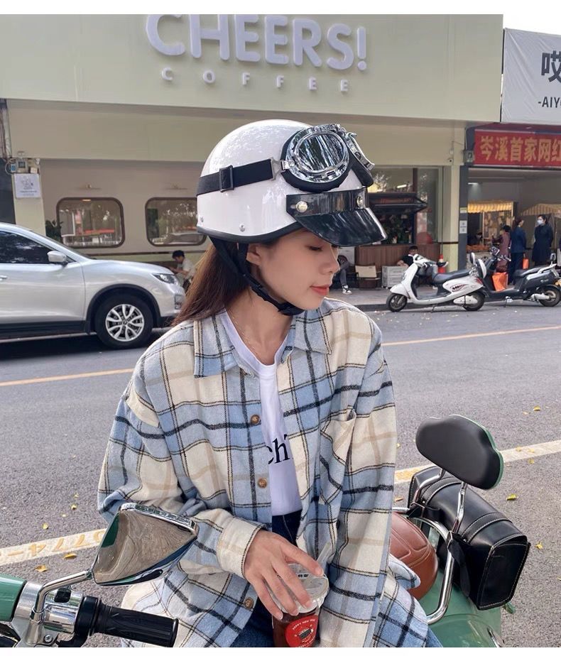 Electric Motorcycle Retro Harley Helmet 3C Half Helmet Summer Sunscreen UV Protection