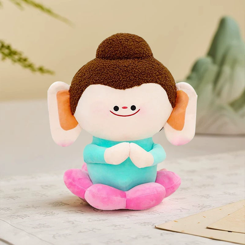 Cultural and creative plush doll Buddha little companion lotus dolls small Buddha dolls tie hands small Buddha Yungang Grottoes emotions stable