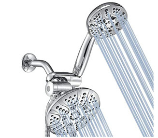 Xiamen directo simple ABS seis funciones ahorro de agua presurizado boquilla de ducha americana ducha de ducha de mano