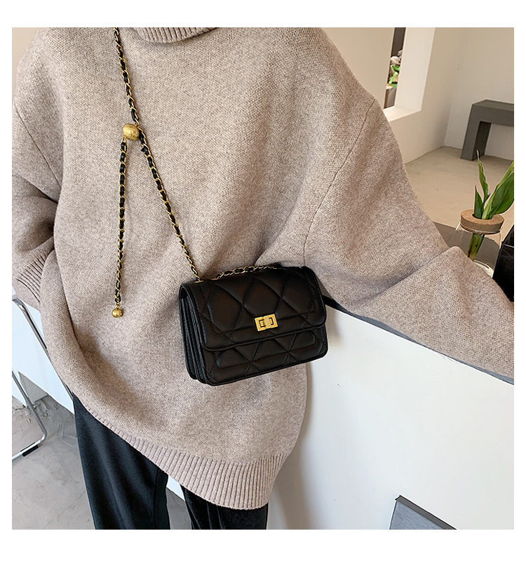 High quality, bags this year, 2024 new trendy and trendy, niche design, ins chain black crossbody bag for women_voghion.com