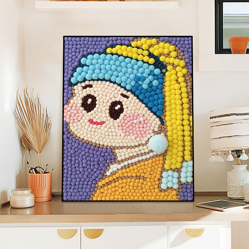 毛玉絵DIY子供向け漫画教育用ぬいぐるみボール絵画材料パッククリエイティブギフト屋台供給クリエイティブ手芸|undefined