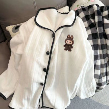 法兰绒睡衣女冬宽松大码女士家居服套装休闲春季跨境外贸