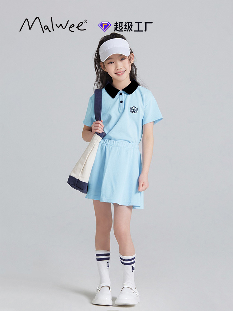 Traje de niña malwee transfronterizo verano nuevo estilo europeo y americano de manga corta casual niña de dos piezas para niños
