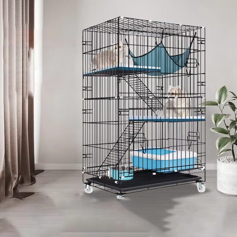 홈 편리한 설치-무료 접이식 다층 고양이 케이지 실내 럭셔리 고양이 빌라 애완 동물 고양이 활동 빈