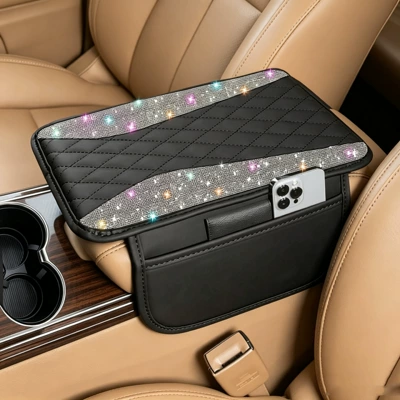 Armrest box pad – Bag Protective Mat - color-angel-wings-rhinestones