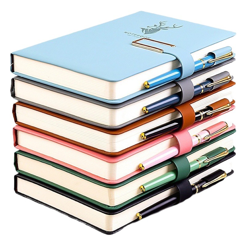 A5 cuaderno oficina de negocios trabajo reunión Libro de grabación hebilla simple Bloc de notas engrosada logotipo imprimible