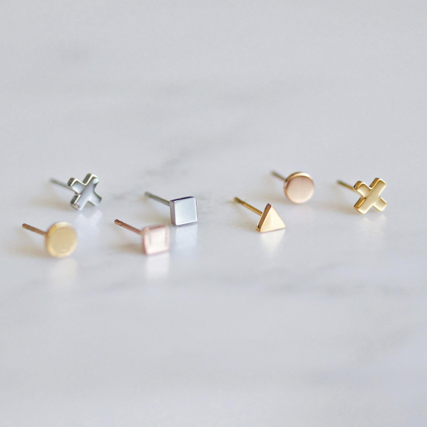 5g Weight Vacuum Plating Gold Plating Process Real Gold Plated Plating Material Vacuum Plating Real Gold Plated Geometric 304 Stainless Steel Simple Style Waterproof Non Tarnish Ear Studs