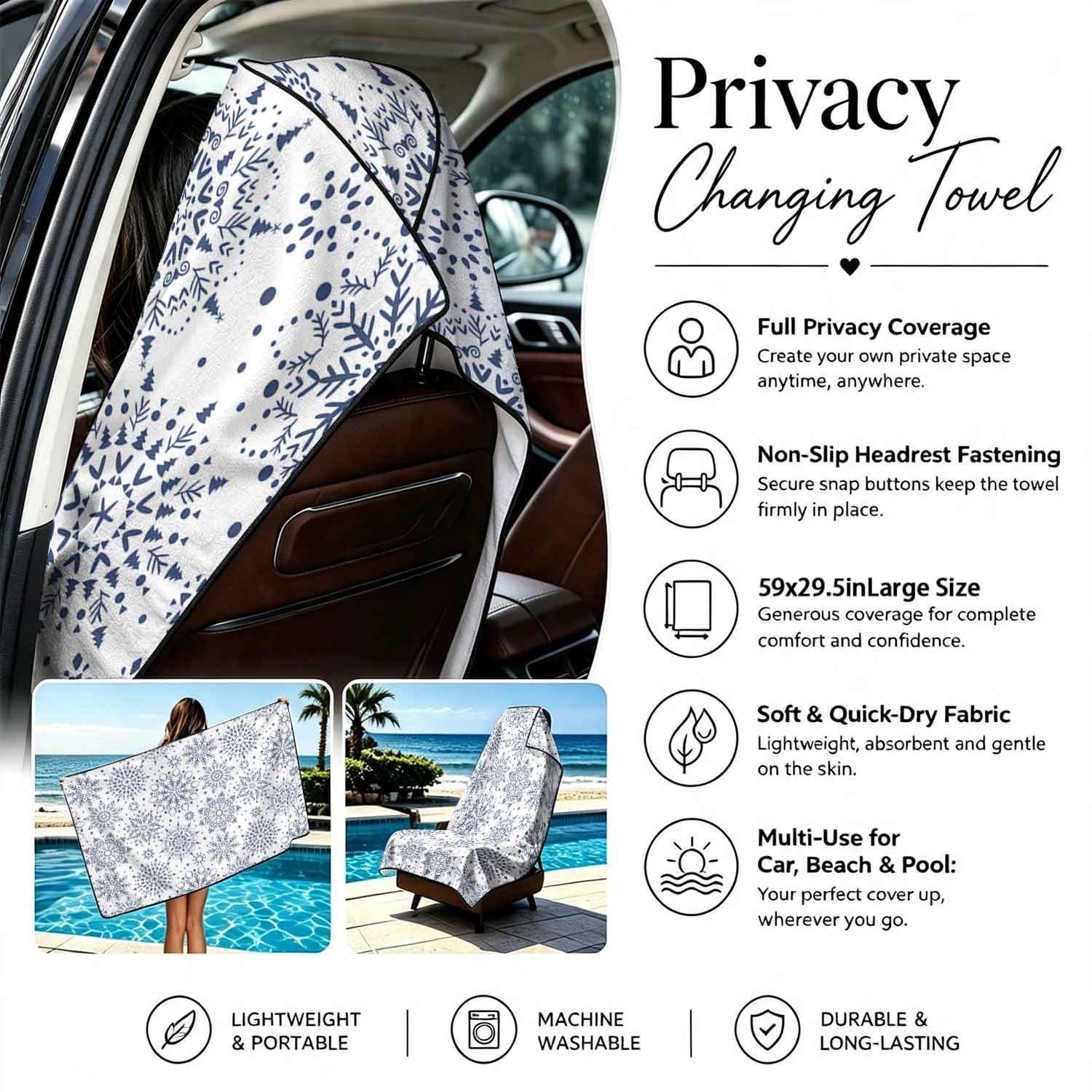 Geometric Bath Towel Car Seat Cover 2-in-1 Microfiber Outdoor Beach Car Dual-Use Universal Seat Cushion