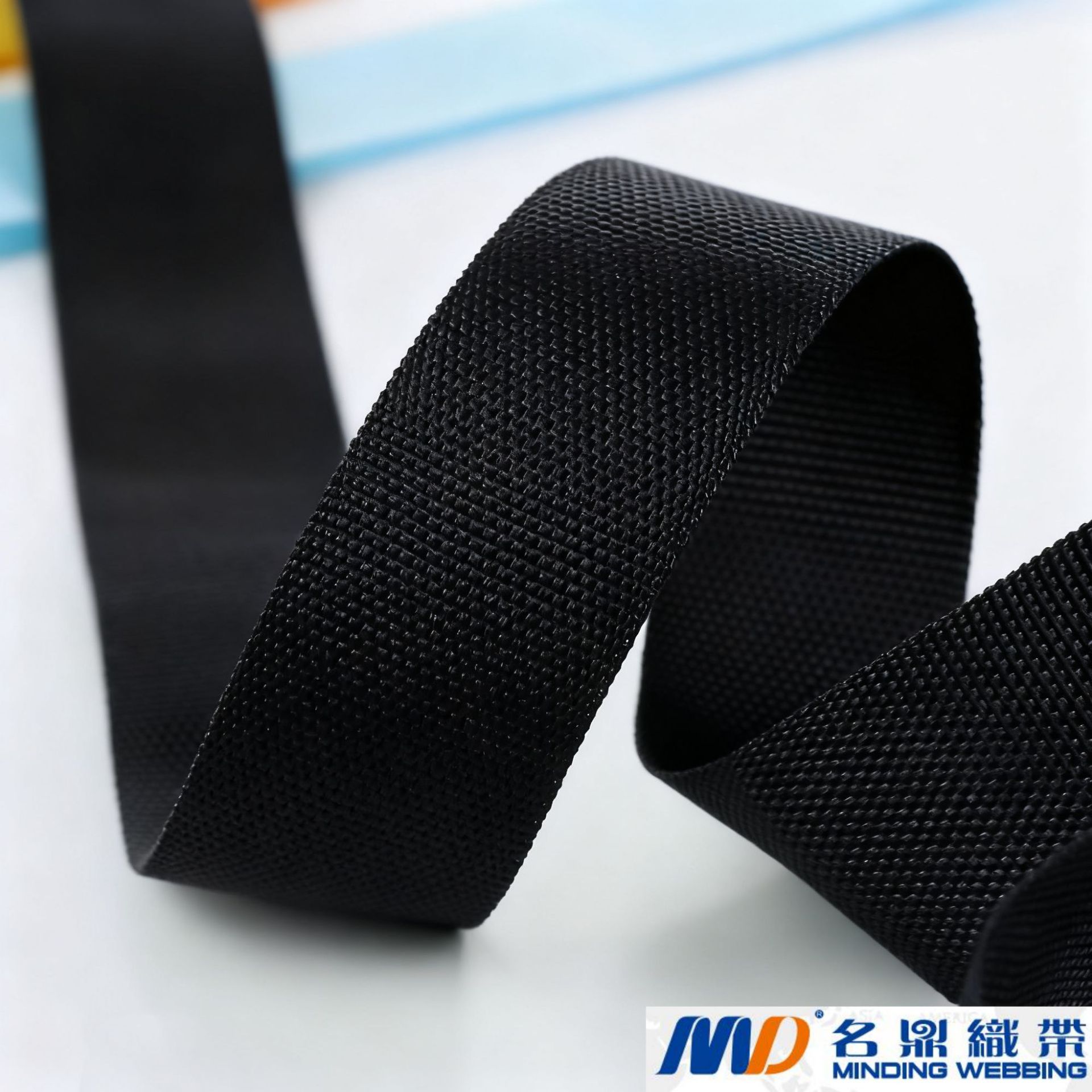 Cinta de polipropileno trenzada de tejido liso peinado, engrosada, negra, de 1-5 cm, para accesorios de equipaje, cinta de borde, patrón americano