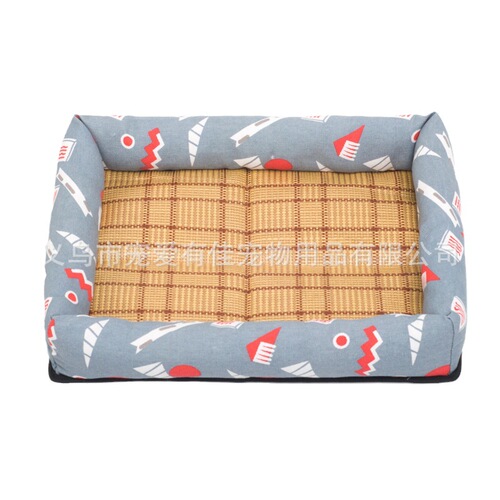 Pet Summer Cooling Wave Pet Bed Mat Edge Square Dog House Small Dog Poodle