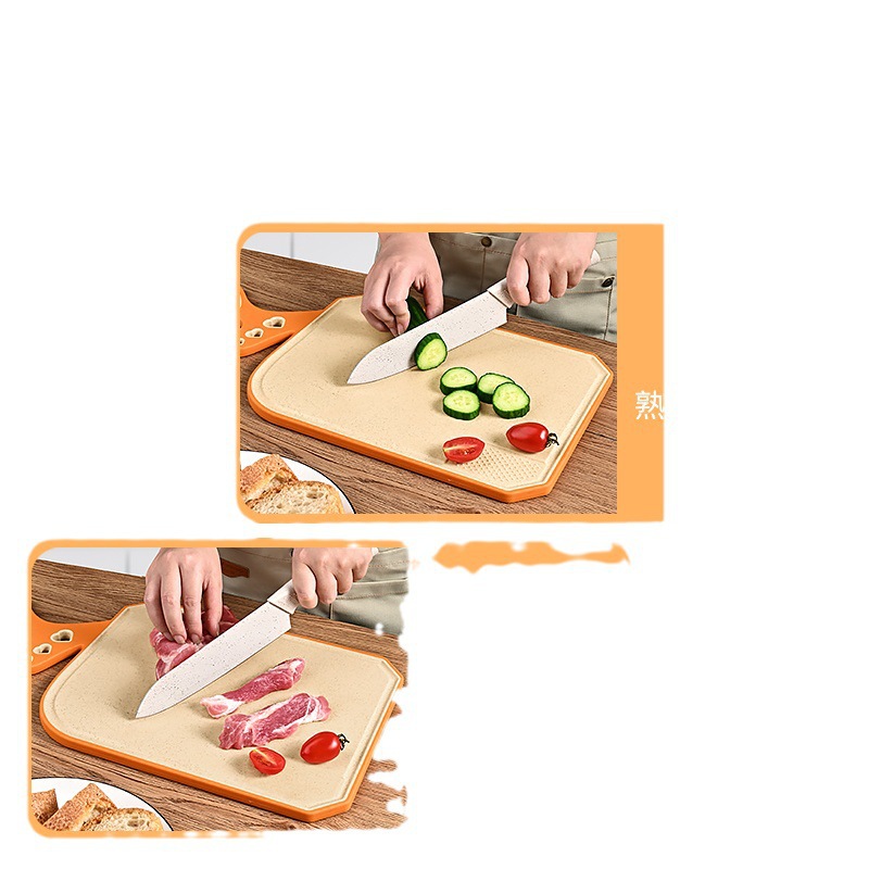 Inventario mayorista de dibujos animados domésticos antideslizantes de doble cara tablero de paja de trigo de cocina de alimentos suplementarios de corte de tablero de mesa de combinación