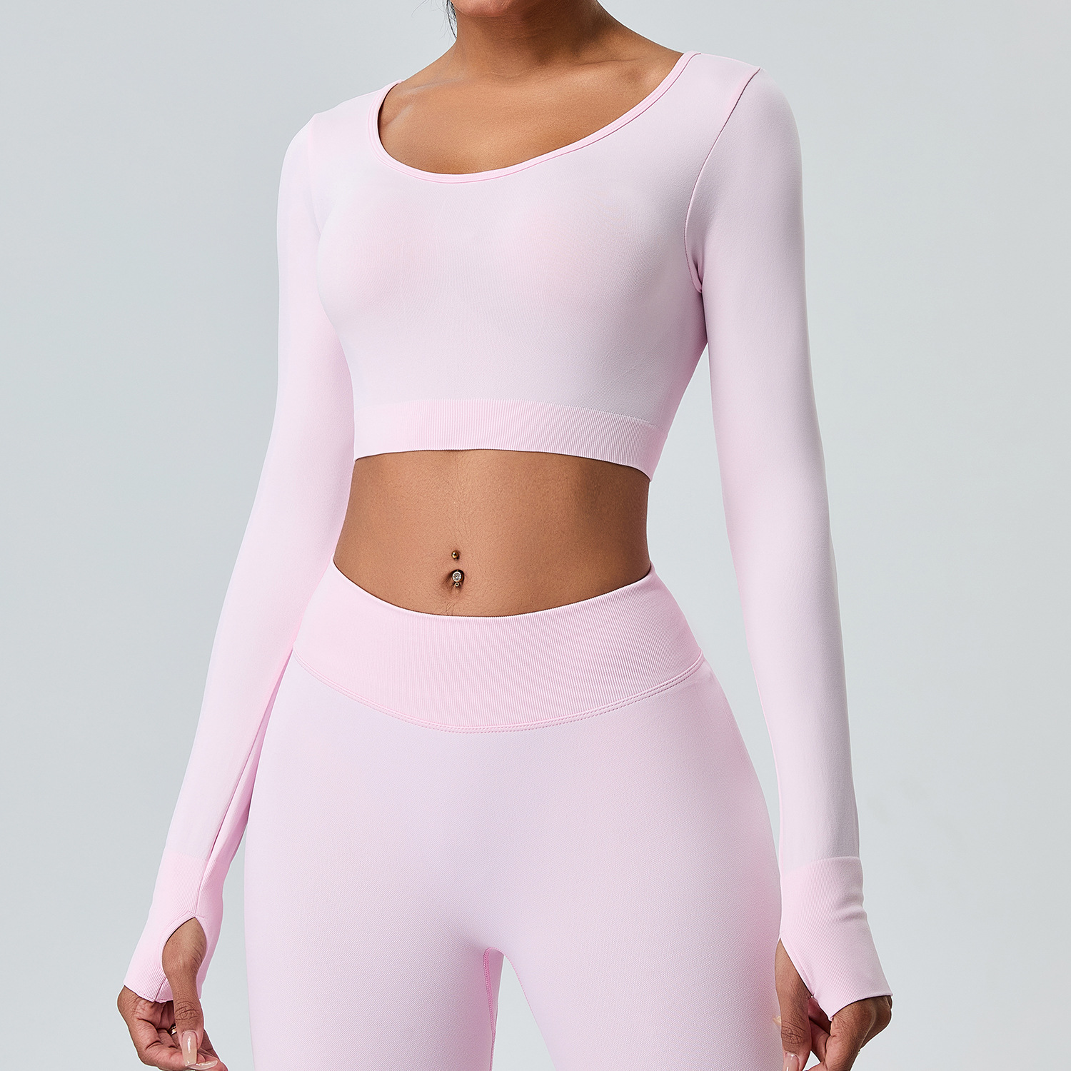 Otoño y invierno nuevo vestido de yoga de manga larga sin costuras, camiseta deportiva de alta calidad de mujer, ropa de fitness de secado rápido transpirable
