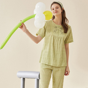 여성용 순면 반팔 크롭팬츠 HW368