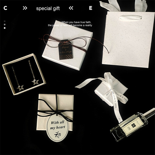 Earth Paper Wild Clay Stone Paper Granule Paper Little Red Book Cross-border Jewelry Packaging Box Ring Earring Bracelet 