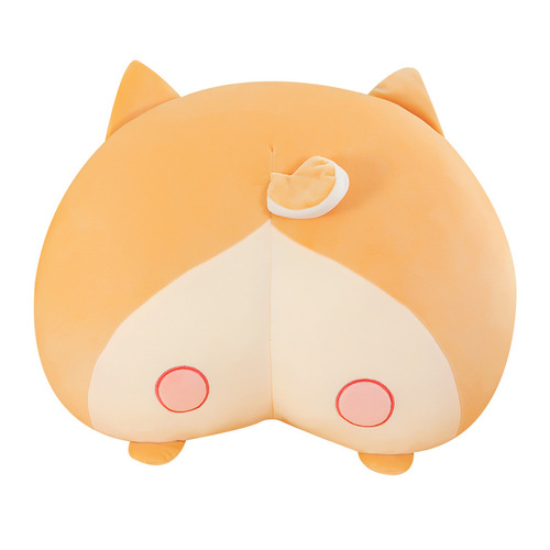 Creative Peach Teddy Bear Corgi Butt Plush Toy Office Chair Cushion Bed Head Cushion for Women Wholesale