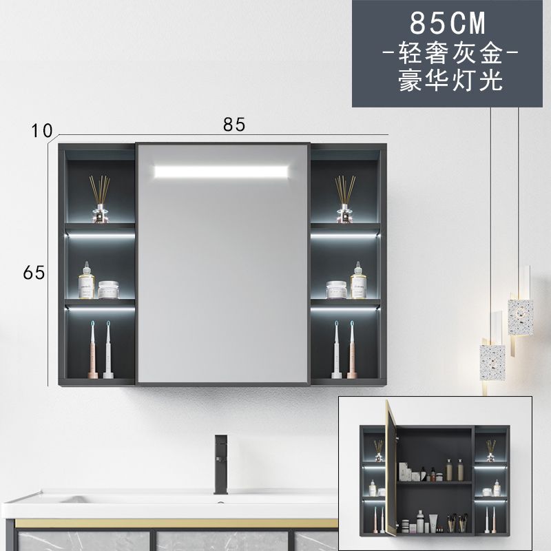 Espacio de aluminio gabinete de espejo de baño gabinete de baño combinación de caja de almacenamiento de baño espejo gabinete de espejo de baño fábrica de apartamentos pequeños