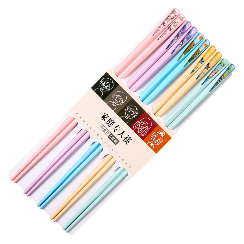 Palillos de aleación Macaron de alto aspecto palillos para compartir comida doméstica palillos para una persona pequeños palillos de uñas de moda nacional antideslizante fresca al por mayor