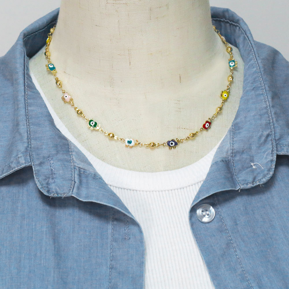 Fashion Devilu0027S Eye Elephant Copper Bracelets Necklace