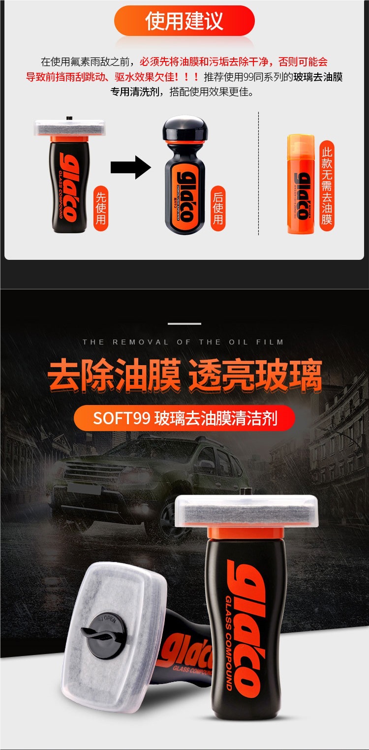 Soft99 Rain Repellent Car Window Coating Agent Anti-Rain Agent Glass Oil Film Remover Rearview Mirror Coating Water Repellent