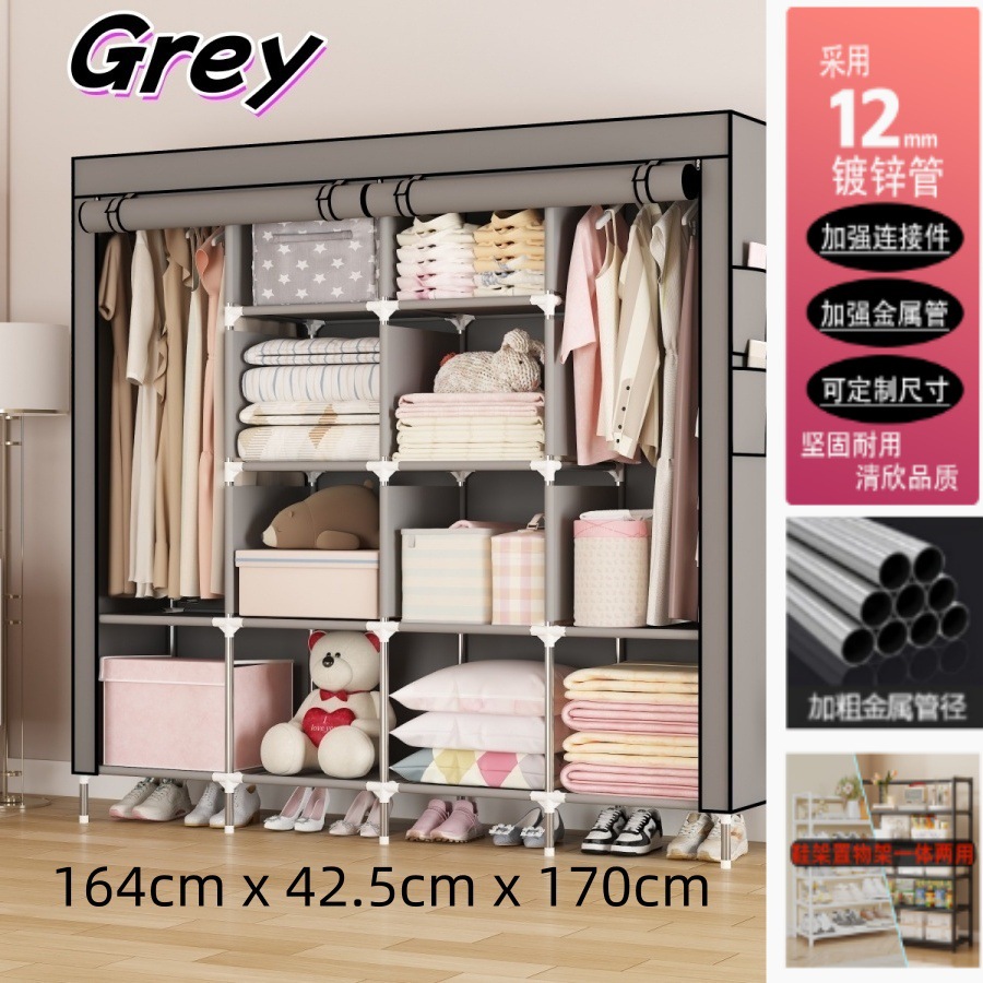 armario simple multicapa armario de almacenamiento a prueba de polvo para casa de alquiler vertical en la puerta colgante de ropa doméstica