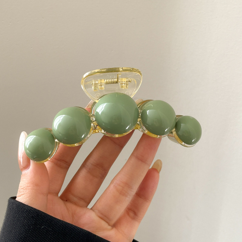 Clip de agarre marrón esmerilado de alto nivel, cabeza de mujer, clip de cabello de invierno, temperamento de otoño, clip de cabello de tiburón, adornos de cabello