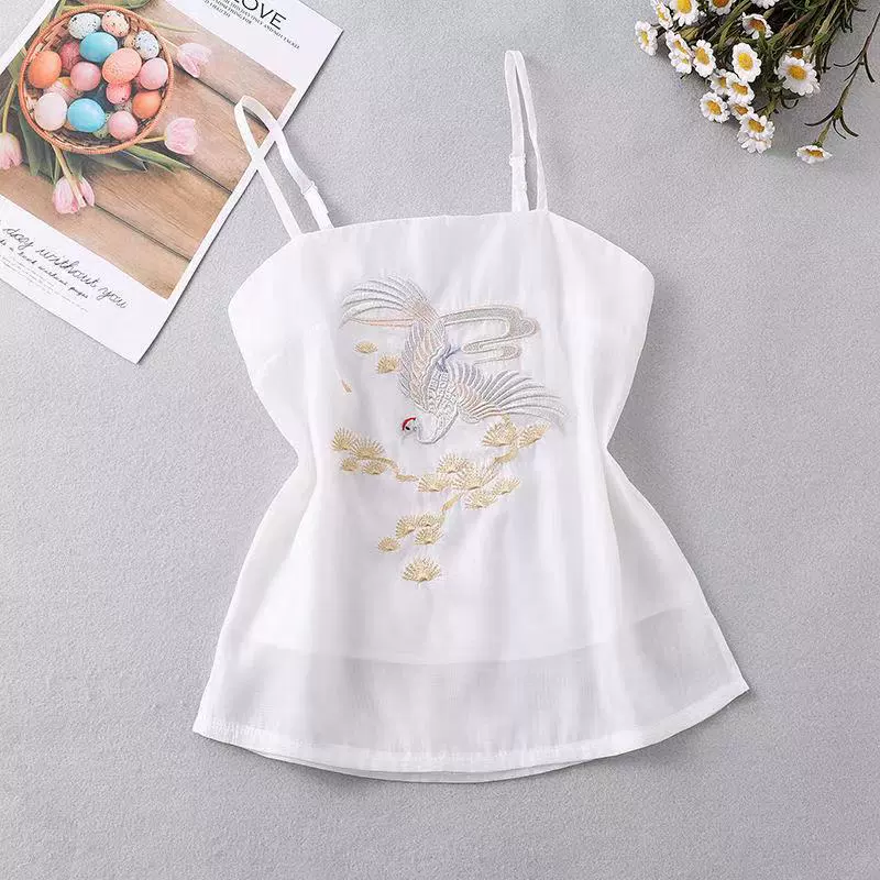 Летний жилет Han Element Sling Fairy Crane с подкладкой из топа и древнего костюма с вышивкой в ​​древнем стиле