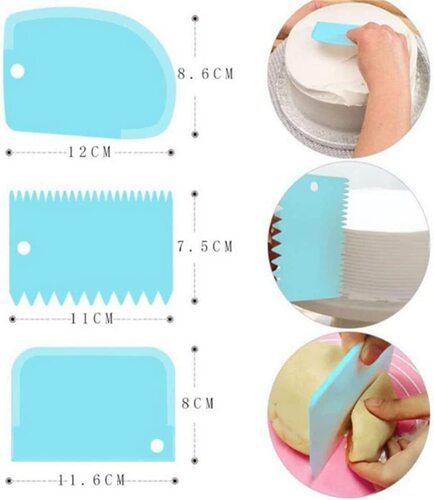 Factory Direct Supply Colorful Slotted Spatula Set Cream Plastic Spatula Cake Slice Knife Durable and Easy to Clean