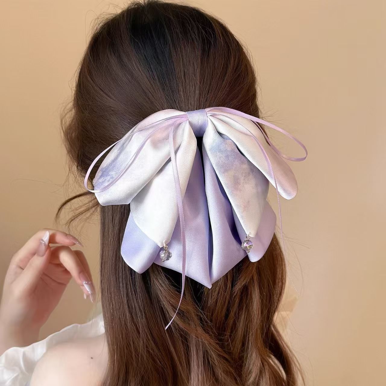 보라색 꽃 바다 리본 그리퍼