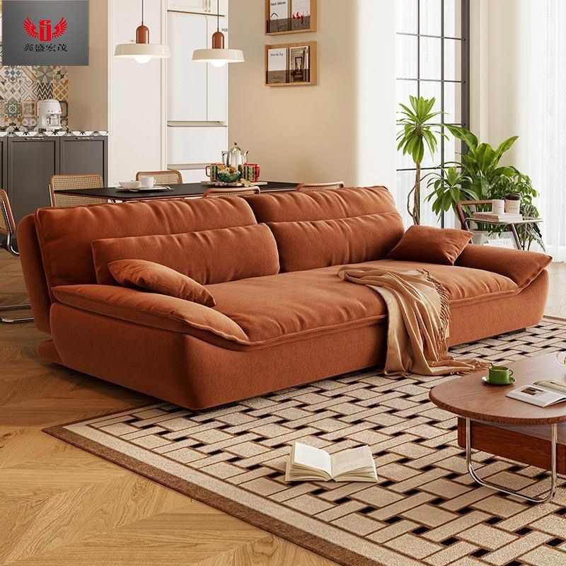 Sofá de vela multifuncional cama de doble propósito pequeño apartamento de sala de estar crema plegable garra de gato sofá de tela de lana