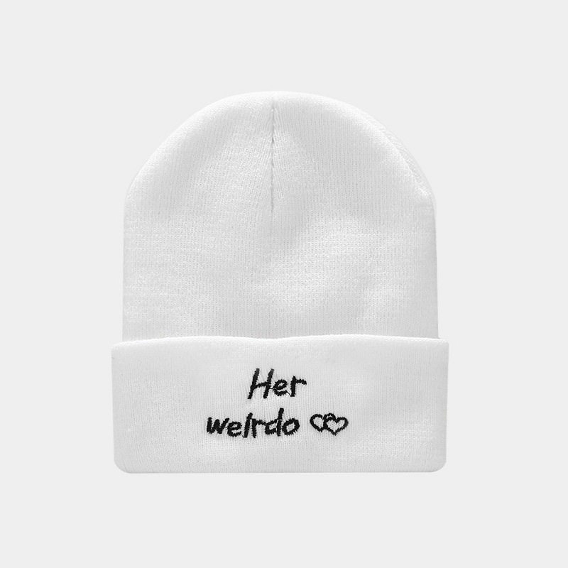 126g Weight Wool Cap Hats Type Daily Occasion Acrylic Material Letter, Rose Pattern Autumn Season Women'S Gender Embroidery Design Fashion Style Crimping Rim Women's Fashion Letter Rose Embroidery Crimping Wool Cap 25