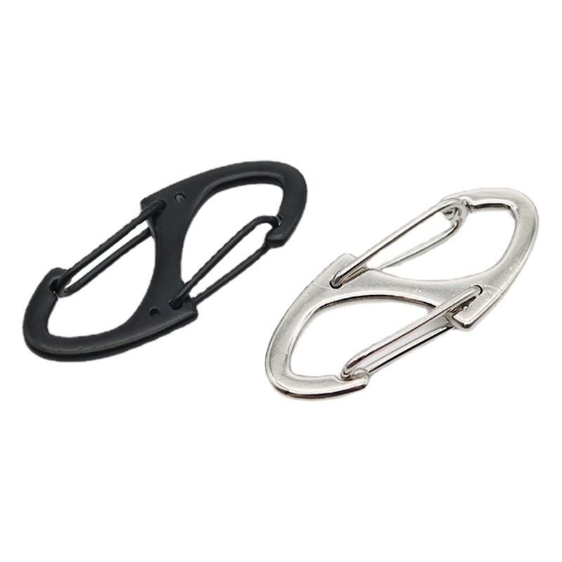 Metal S-shaped Keychain Two-way Pointed Bag Buckle 8-shaped Quick Hanging Buckle Zinc Alloy Mountaineering Buckle