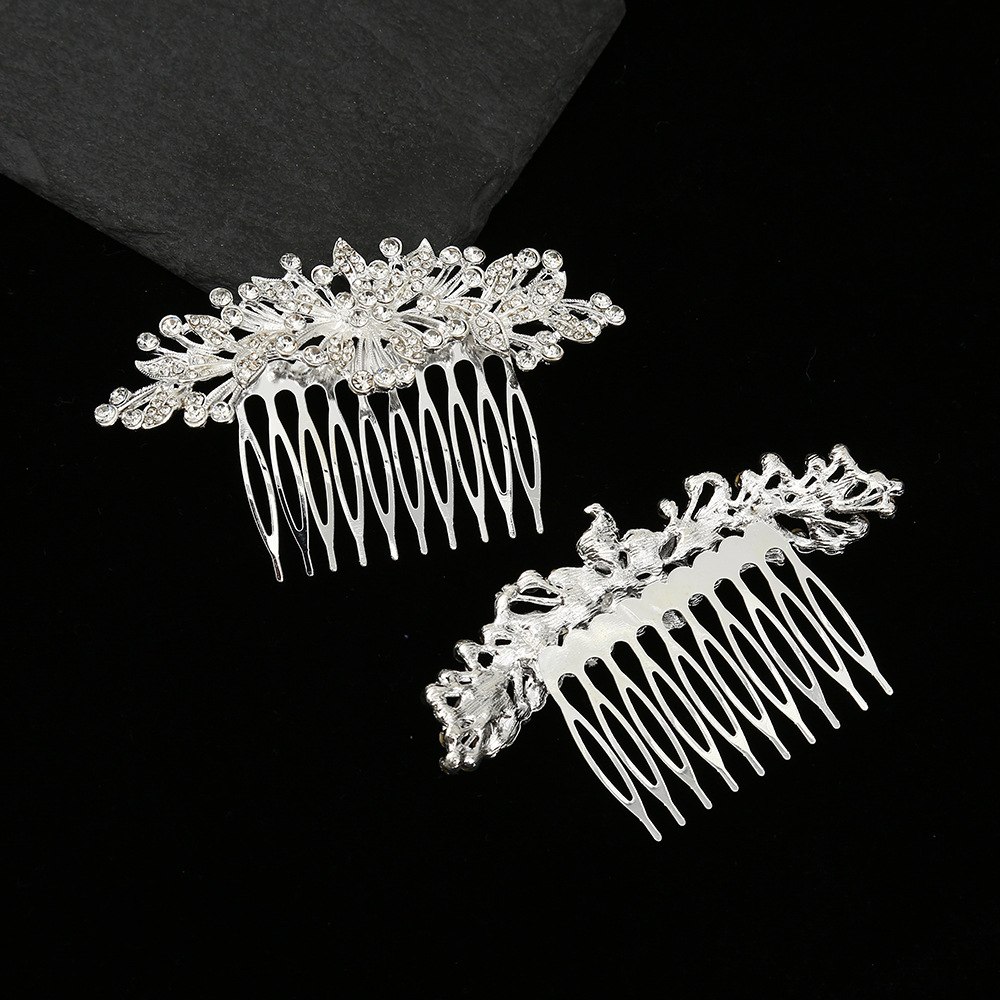 Pettine da sposa minimalista con strass accessorio capelli_voghion.com