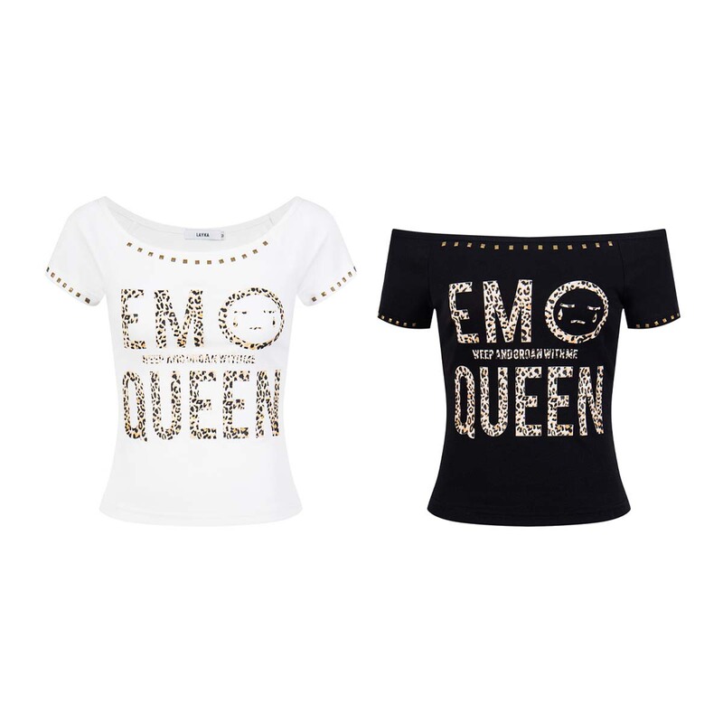 Unbdns Emo Leopard Print Letter Short-Sleeved T-Shirt for Women Summer New Subculture Large Round Neck One-Shoulder Casual Top
