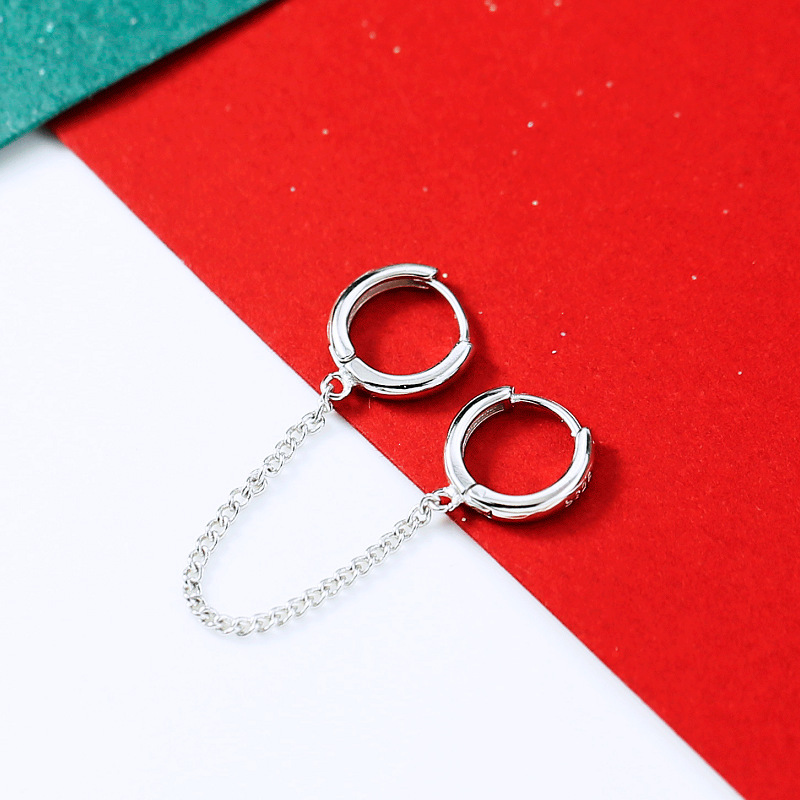 Double Ear Hole One-Piece Earrings for Women 2019 New Trendy Elegant Simple Ear Buckle Popular Cool and Handsome One-Piece Earrings