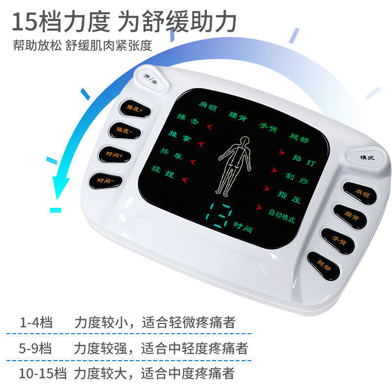 Masaje de frecuencia media pegatinas cuello masajeador pantalla a color doble agujero pulso multifuncional digital Meridian masajeador transfronterizo hogar