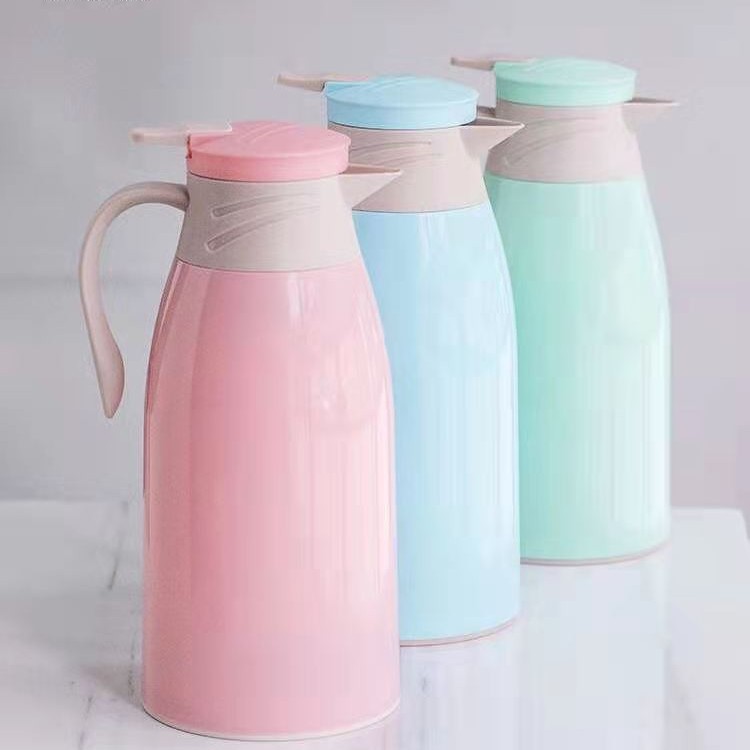 Moderno simple color sólido olla térmica revestimiento de vidrio hogar de gran capacidad 1 litro botella térmica logotipo imprimible hervidor olla térmica
