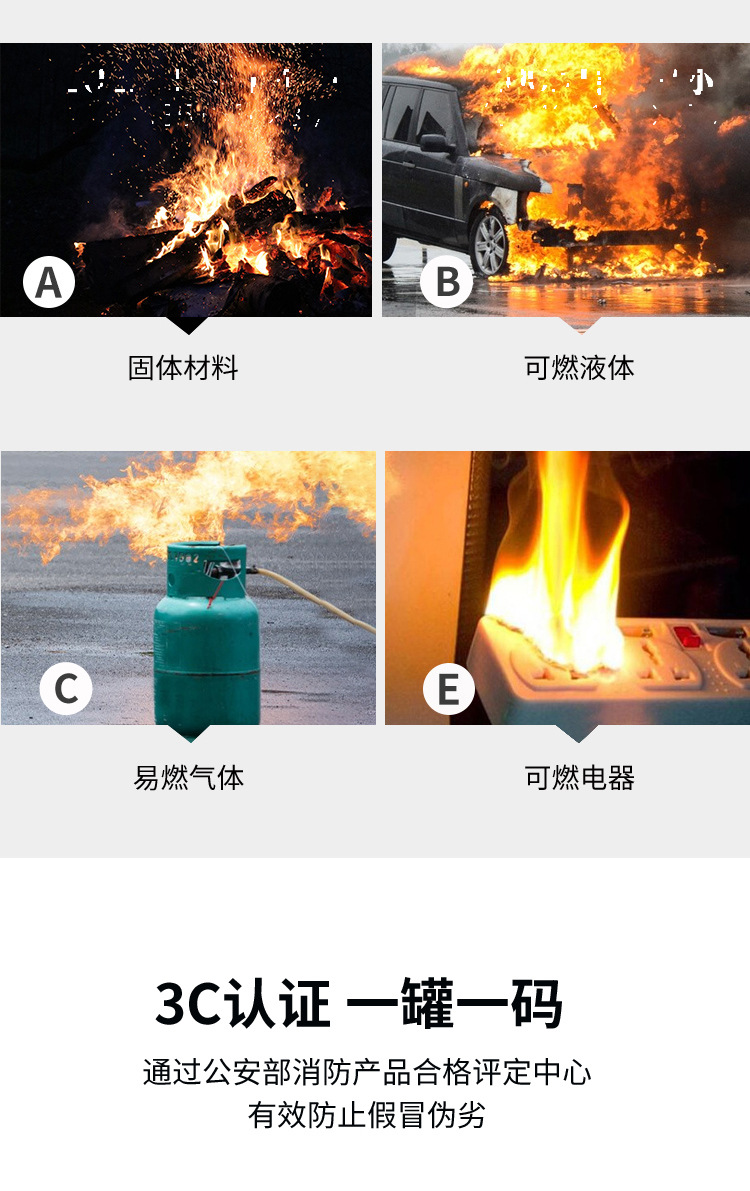 New National Standard 1kg Portable Dry Powder Fire Extinguisher, 90% Content, 3C Certified, Suitable for Car, Home, and Rental Housing Use