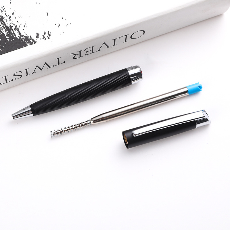 En stock pluma de impresión pluma de regalo de negocios de alta calidad de metal pluma tallada mate metal bolígrafo letras logo