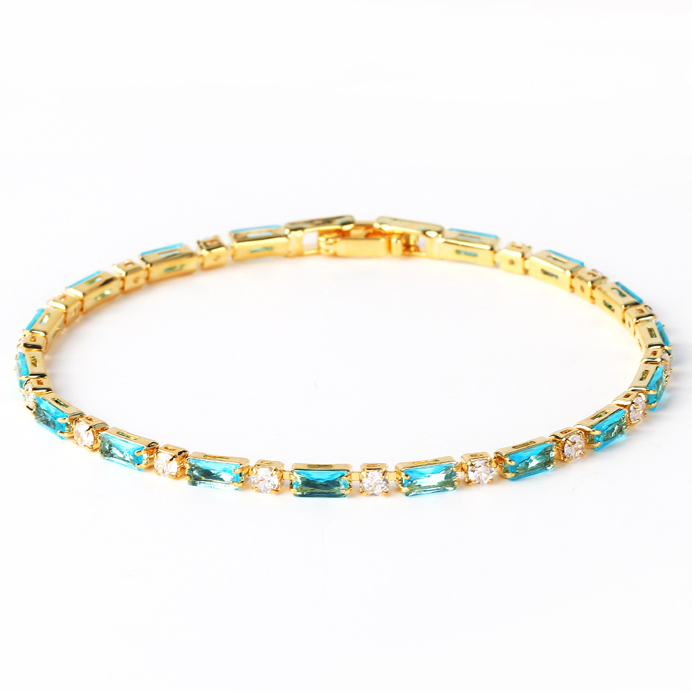 5g Weight Copper Pendant Material Zircon Inlay Material Bracelets Classification Copper Chain Material 1 Piece Quantity Holiday, Travel, Daily Occasion Copper Material Geometric Pattern Women's Gender Plating Design Casual, Simple Style, Streetwear Style Copper Plating Geometric Zircon Bracelets 7