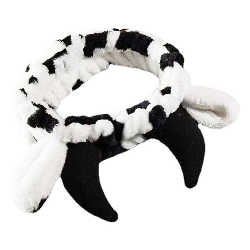 Super lindo cuerno pelo banda dulce pequeña vaca pelo banda maquillaje cara máscara diadema pequeña vaca Nueva joyería