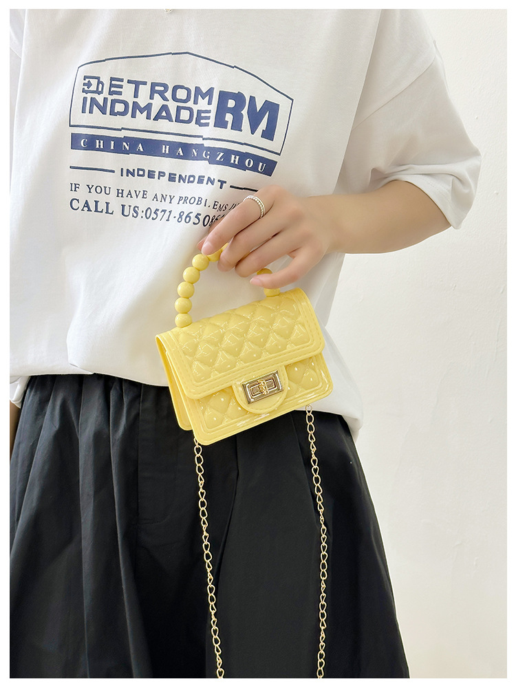 157g Weight Polyester Lining Material Flip Cover Closure Type Single Shoulder Strap Strap Type Jelly Bag Bags Type Casual, Holiday Occasion PVC Material Solid Color Pattern All Seasons Season Women's Gender Basic, Classic Style Style Square Shape Small Size Women's Small PVC Solid Color Basic Classic Style Square Flip Cover Jelly Bag 10