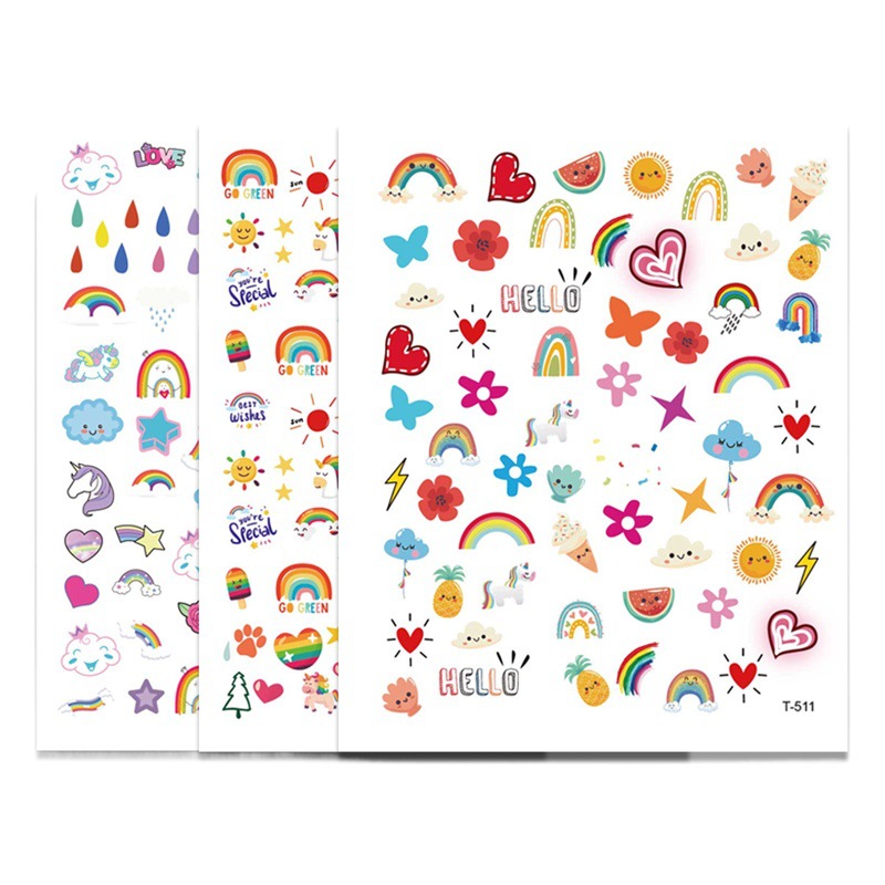 Internet celebridad nuevo Pequeño Libro Rojo Arco Iris uñas pegatinas elegante mismo estilo uñas pegatinas papel con adhesivo DIY uñas calcomanías