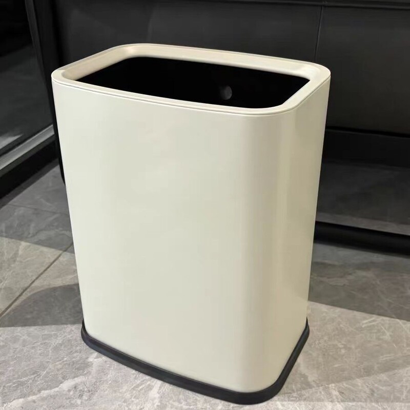 Stainless Steel Trash Can for Home Kitchen, Living Room, Bathroom, Lidless, Hotel, Guesthouse, Ktv, Commercial, Square Shape