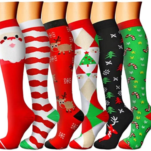 Trendy and Popular Youth Knit Socks with Cat and Dog Designs for Sports and Running, Cute Animal Mid-Calf Socks with Gradient Compression Support