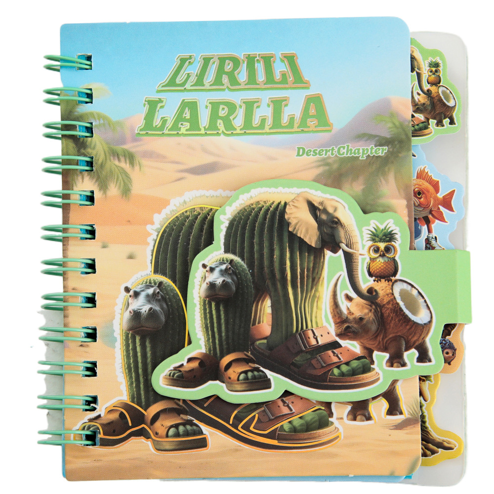 AI montaña y mar libro de bobina de dibujos animados botón mágico cuaderno de notas portátil palabras cuaderno de notas estudiantes de primaria aprendiendo papelería