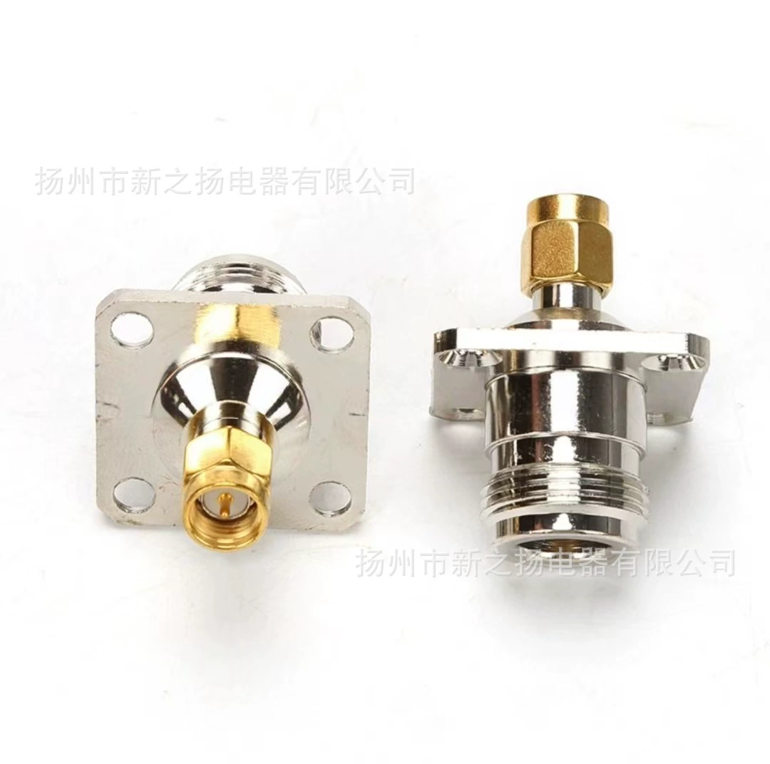Прямые поставки с завода полностью медных никелированных N-SMA-KJF с фланцем 25x25, N-гнездо на SMA-штекер, с оптовой скидкой.