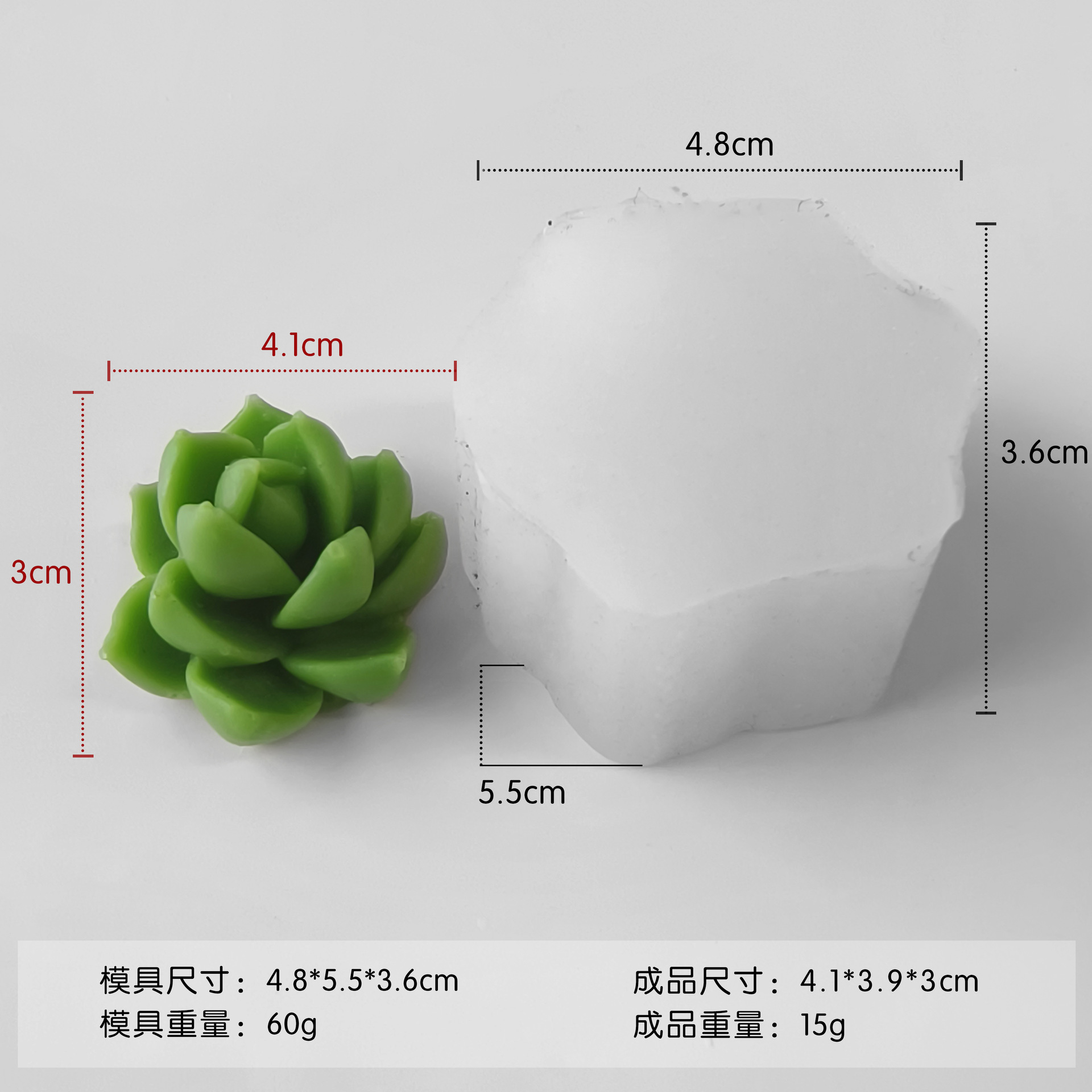 Molde de silicona de aromaterapia de cactus, taza hecha a mano, molde de vela suculente de cactus, adornos de resina de epoxi de bricolaje